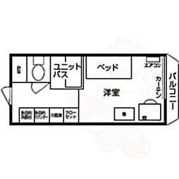 ドーミー名古屋3 3階1Kの間取り
