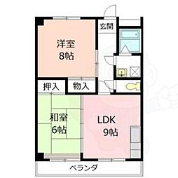 藤本コーポ 1階2LDKの間取り