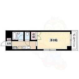 ヴァンヴェール名古屋 2階ワンルームの間取り