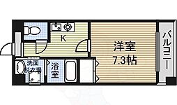 ローズウッドコート 3階1Kの間取り