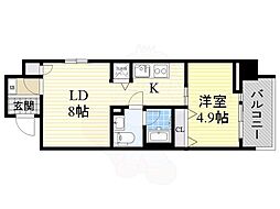 名古屋市営名城線 東別院駅 徒歩3分の賃貸マンション 12階1LDKの間取り