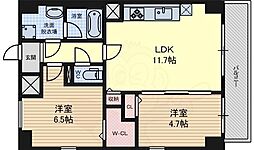 ドゥナーレ辻町 8階2LDKの間取り