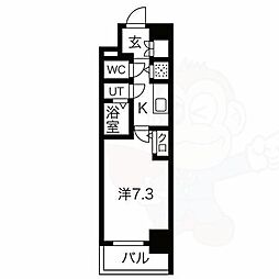 エスリード上前津テルツェ 11階1Kの間取り