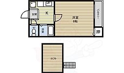 名古屋市営桜通線 今池駅 徒歩13分の賃貸アパート 1階1Kの間取り
