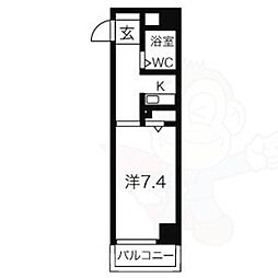 ジョイフル名古屋駅前 1Kの間取図画像