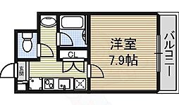 フロンティアU 2階1Kの間取り