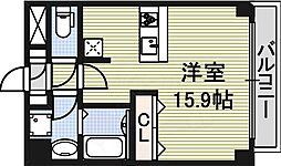 Canal East 1階ワンルームの間取り