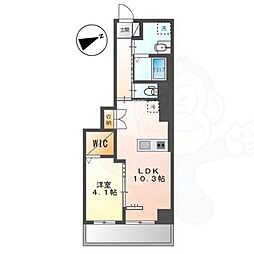 ベルク栄 6階1LDKの間取り