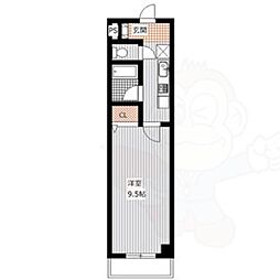 グローバルハウスM 4階1Kの間取り