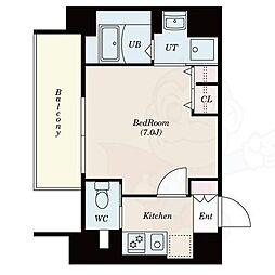 名古屋市営桜通線 御器所駅 徒歩6分の賃貸マンション 8階1Kの間取り