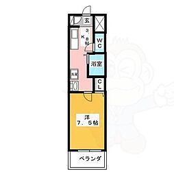 リアライズ岐阜駅前 5階1Kの間取り