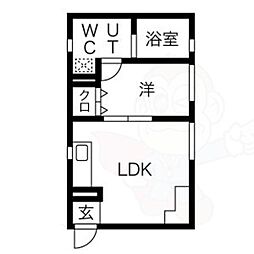 LeGioieささしまライブ駅2 4階1LDKの間取り
