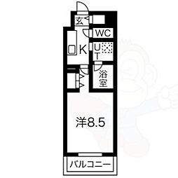 リシュドール名駅南 7階1Kの間取り