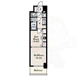 S-RESIDENCE六番町 4階2Kの間取り