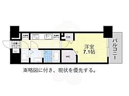 パルティール八田 10階1Kの間取り