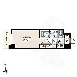S-RESIDENCE岡崎公園aureate 9階1Kの間取り