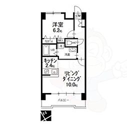 名古屋市営名城線 東別院駅 徒歩7分の賃貸マンション 9階1LDKの間取り