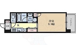 名古屋市営東山線 新栄町駅 徒歩7分の賃貸マンション 2階1Kの間取り