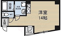 サンシャイン江川町 4階ワンルームの間取り