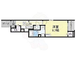 ヴィレドソレイユコガネ1 1階1Kの間取り