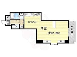 プロビデンス東片端 5階ワンルームの間取り