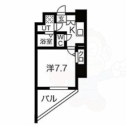 名古屋市営桜通線 高岳駅 徒歩8分の賃貸マンション 8階1Kの間取り