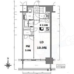 S-RESIDENCE亀島駅前blaze 7階1LDKの間取り