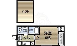 ルーエ1番館 1Kの間取図画像