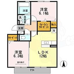 ハートフルタウン B棟 2階/-