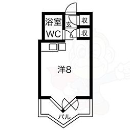 栄マンションS棟 ワンルームの間取図画像