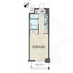 パルティール覚王山 1Kの間取図画像