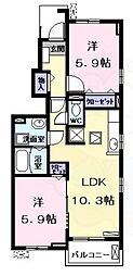 マグノリアY・M2 2LDKの間取図画像