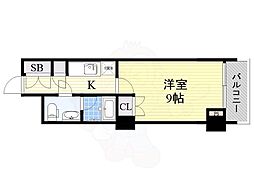スクエア名駅南 1Kの間取図画像