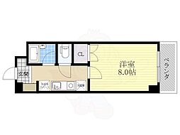 メタモルフゥオー中島 1Kの間取図画像