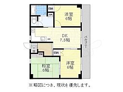サングリーン上ノ宮 3DKの間取図画像