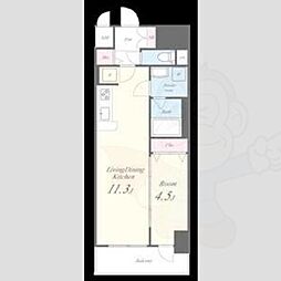 ファンフーレKOGANE 1LDKの間取図画像