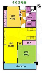 OS・SKYレスカール大久手 2LDKの間取図画像