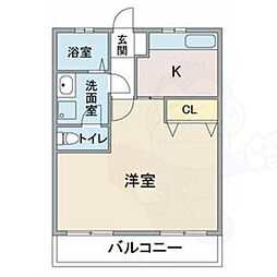 伊藤ビル徳川 1DKの間取図画像