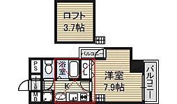 プレサンス名古屋駅前アクシス 1Kの間取図画像