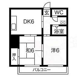 マンション服部 1階/-
