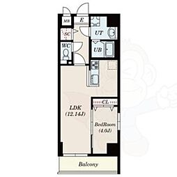 GRANDUKE古出来fiore 1LDKの間取図画像