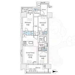 GRANPASEO丸の内 3LDKの間取図画像