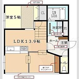 早川コーポ 1LDKの間取図画像