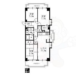 イトーピア正木公園マンション 3LDKの間取図画像