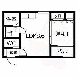 Fasecia日の出 1LDKの間取図画像
