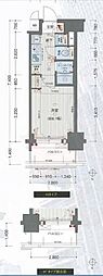プレサンス名古屋STATIONアブソリュート ワンルームの間取図画像
