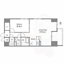 グラマシー白川公園 1LDKの間取図画像