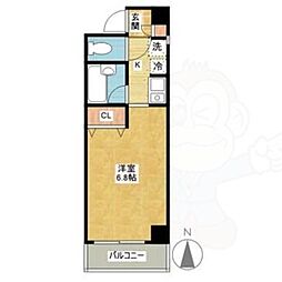 ドミール新栄 1Kの間取図画像