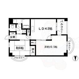 パーク南明 2LDKの間取図画像
