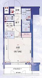 プレサンス名古屋駅前 ワンルームの間取図画像